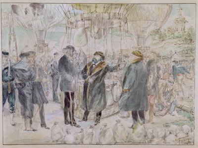 The Departure of Leon Michel Gambetta in the Balloon 
